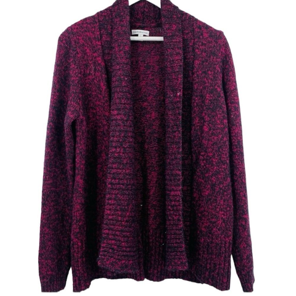 ✨Croft & Barrow Burgundy Black Knit Cardigan Work Career Sweater✨
